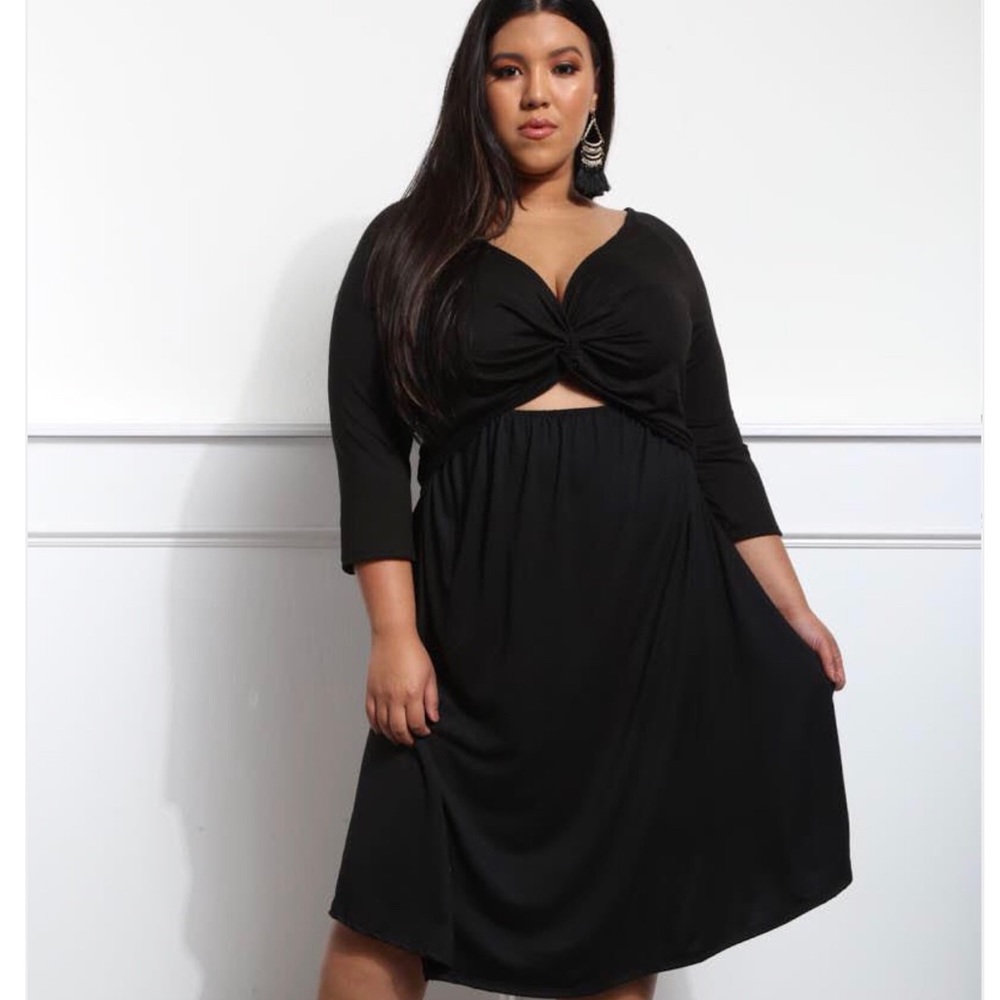 Plus size Wrap Bust Midi Dress